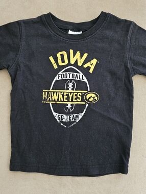 Iowa Hawkeyes College Tee Shirt Toddler Size 2T Black and Yellow